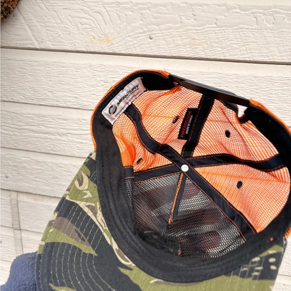 Mercury Marine Motors Hat fishnet patch snapback hat - Picture 6 of 7